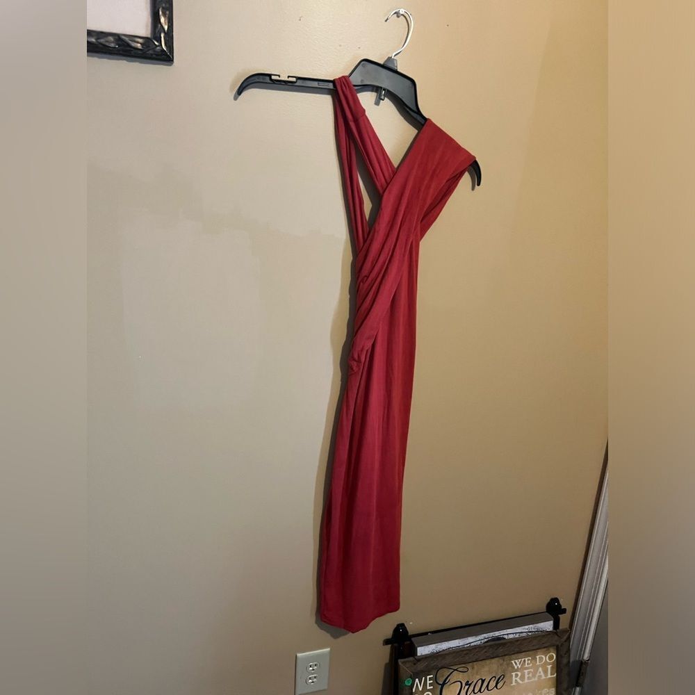 T by Alexander wang orange midi dress